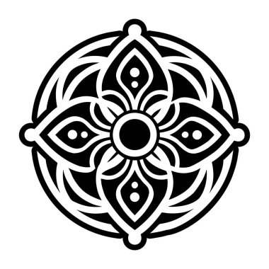 siyah ve beyaz mandala tasarımı