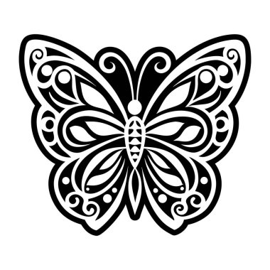 Kanatlı kelebek. vektör siyah izole görüntü