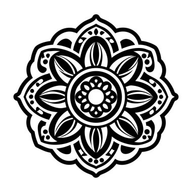 Mandala desen siyah ve beyaz
