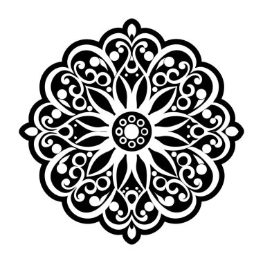 Vektör mandala süsü. Dekoratif dantel deseni. El çizimi oryantal dekoratif süs