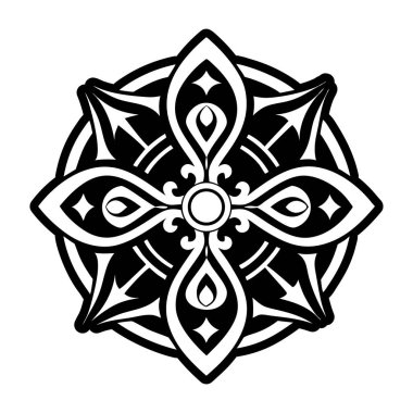 Çember şeklinde siyah mandala