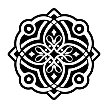 Siyah beyaz süs. vektör illüstrasyonu