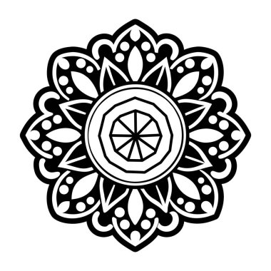 Beyaz arkaplanda mandala süsü