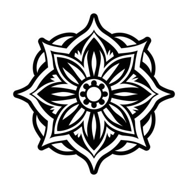 Beyaz arkaplanda mandala süsü