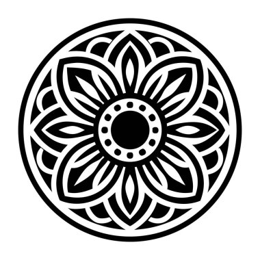Dekoratif mandala ikonu. vektör illüstrasyonu