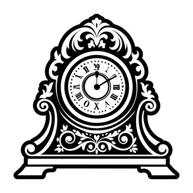 Beyaz arkaplanda klasik saat