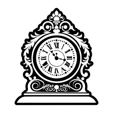 Saat antika simgesi. Web için saat vektör simgelerinin basit illüstrasyonu
