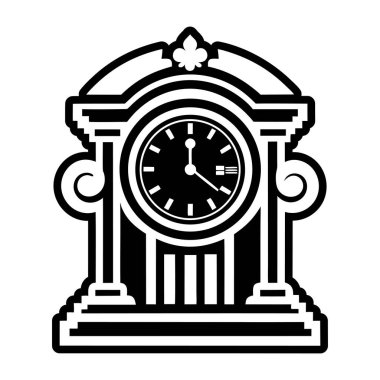 Okul saat simgesine sahip saat, satır biçimi