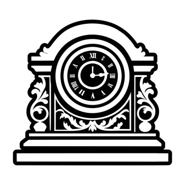 Saat simgesi, basit siyah stil