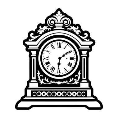 Saat simgesi. Beyaz arkaplanda izole edilmiş web tasarımı için saat vektör simgesinin basit çizimi