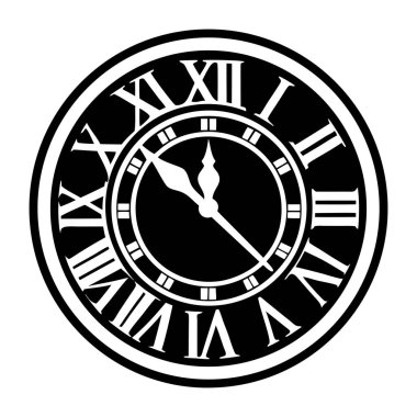 Vektör siyah beyaz saat