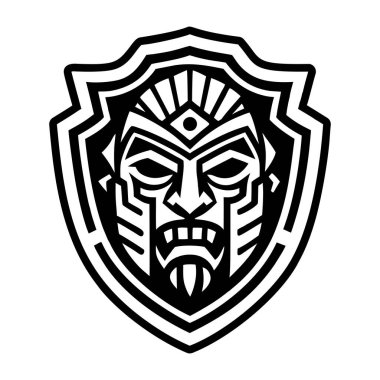 Siyah beyaz dövmenin vektör çizimi