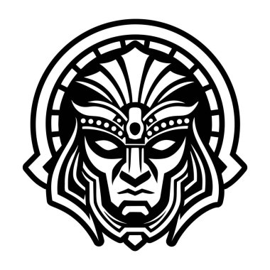 Maskeli bir adamın kafasının vektör çizimi