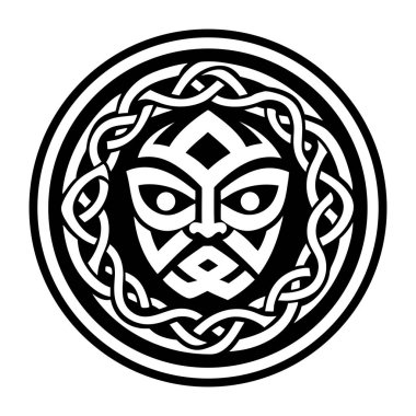 Kelt kafası, vektör illüstrasyonu