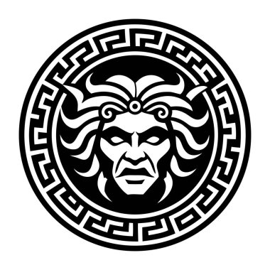 vektör resmi - Antik Yunan aslan başı