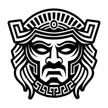 bir taç ve kafatası siyah ve beyaz vektör çizimi.