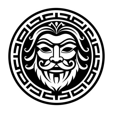 Çin aslanı kafası. vektör illüstrasyonu.