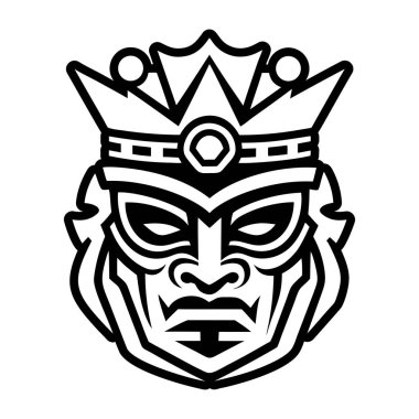 Savaşçıların kralı, siyah-beyaz vektör çizimi