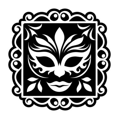 Maskeli balo karnavalı maskesi ve izole edilmiş tasarım vektörü illüstrasyonu teması