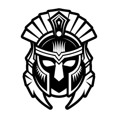 Kalkanlı ve Yunan sembollü miğfer, Yunan dövmesi. vektör