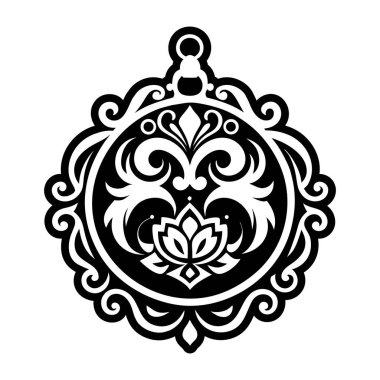 vektör mandala siyah-beyaz süslemesi