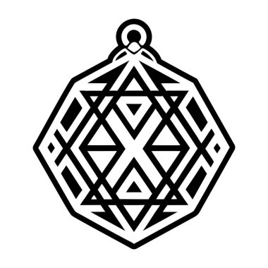 Mandala 'nın siyah beyaz vektörü.