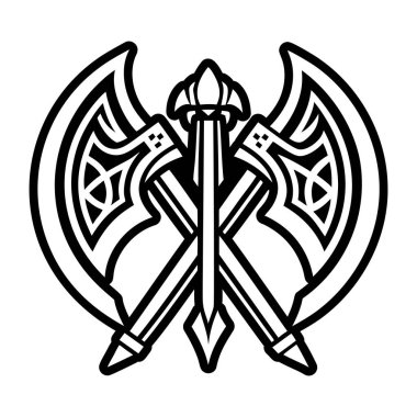 Ortaçağ ve zırh sembolünün vektör tasarımı. Web için ortaçağ ve Viking hisse senedi koleksiyonu.