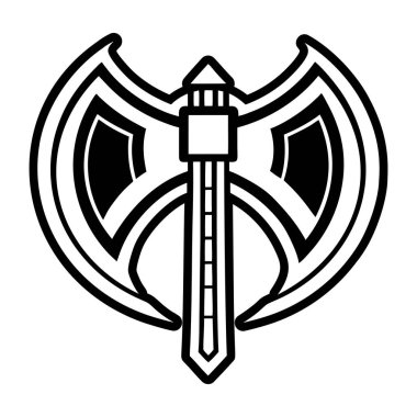 Üç dişli mızraklı kalkan, üç dişli simge, dış hat tarzı.