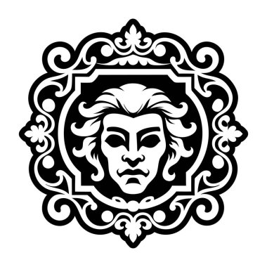 Antik bir Yunan sembolünün vektör resmi. beyaz arkaplanda izole edilmiş.