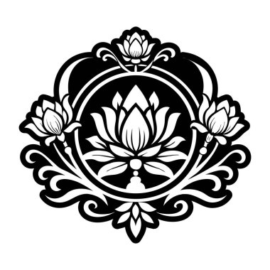 çiçek ve yapraklar dekoratif simge