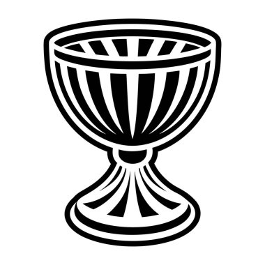 Kadeh simgesi. Web için kadeh vektör simgesinin özet çizimi