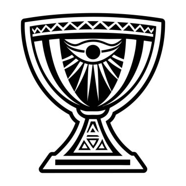 Kutsal kadehle bir mum, çizgi stili ikon