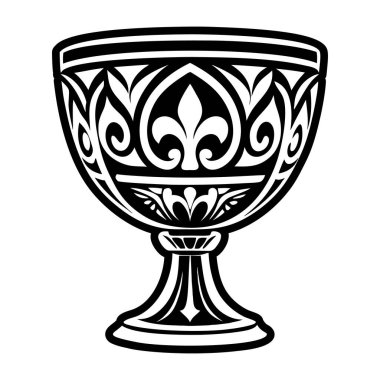 Kâsede kadeh, illüstrasyon, beyaz arka planda vektör..