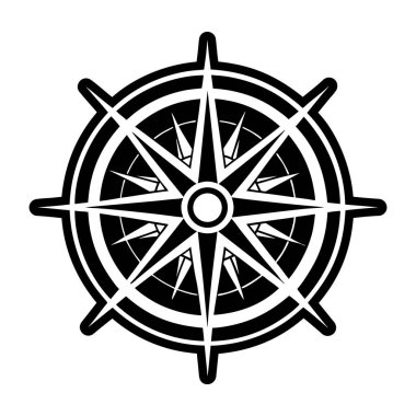 Pusula simgesini, basit siyah stil