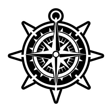 Pusula simgesi. taslak çizim vektör işareti