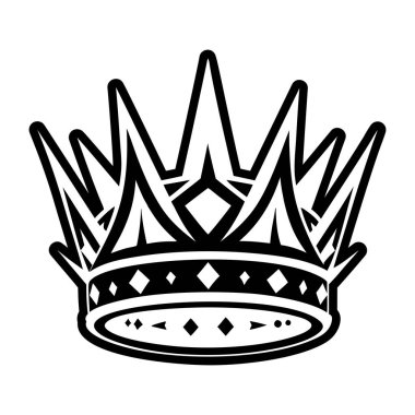 Taç ikonu. Web için taç vektör simgelerinin özet çizimi