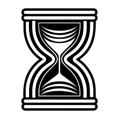 Arka planda kum saati izole edilmiş. siyah ve beyaz vektör simgesi