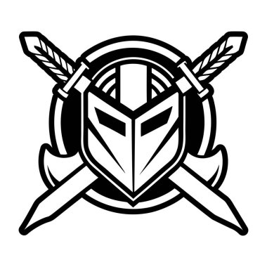 Kılıç ve kılıçlarla amblem kalkanı