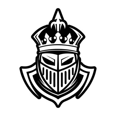 Şövalye miğferi kalkan ikonu. Web için savaş miğferi vektör simgesinin basit gösterimi