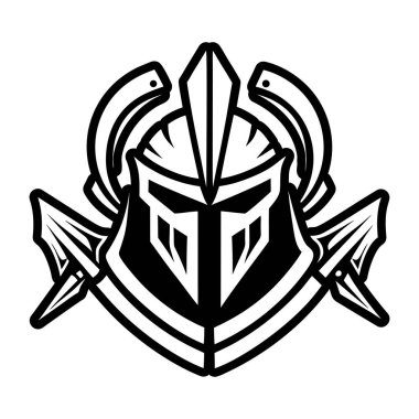 Kalkanlı ve kılıçlı Viking miğferi