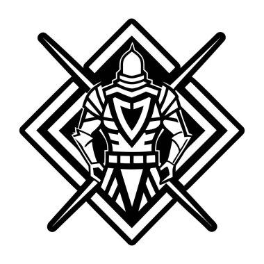 Kılıç ve kalkan çizimi olan Viking savaşçı kalkanı.