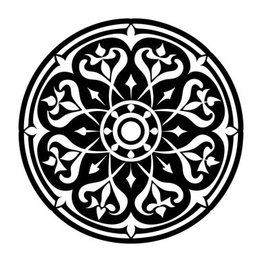 Mandala desen siyah ve beyaz