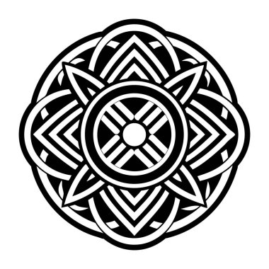 mandala deseni beyaz ve siyah