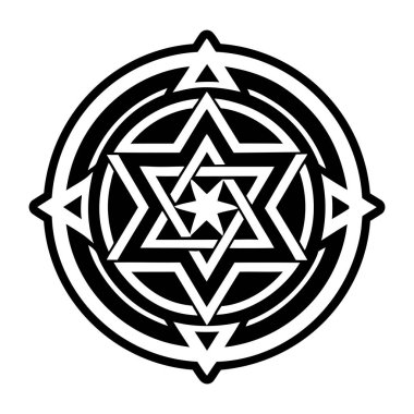sacred black color vector icon.