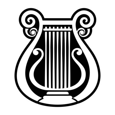 Antik Roma sütun simgesi, basit çizgi çizimi