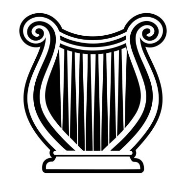 müzik aleti simgesi. Web için harp vektör simgesinin özet çizimi