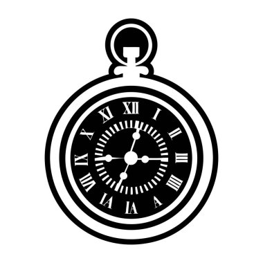 Siyah arkaplanı olan bir saatin vektör çizimi