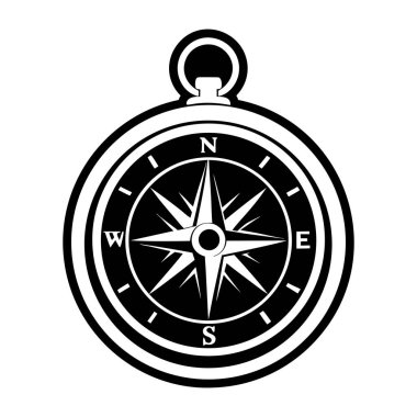 navigasyon pusula simgesi, basit biçim.