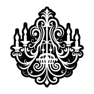 vektör barok siyah ve beyaz