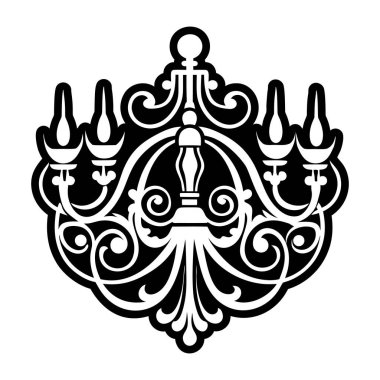 Beyaz arkaplanda klasik süs